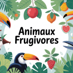Animaux frugivores dont le regime alimentaire est constitue de fruit autour de fruits colorés