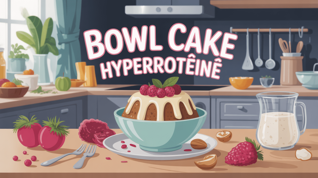 bowl cake hyperprotéiné, bol sain avec fruits rouges et flocons d'avoine