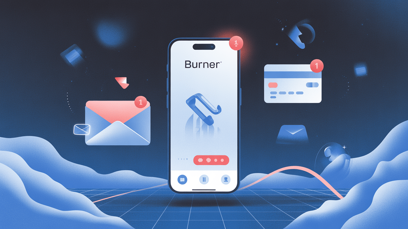 illustration burner téléphone carte email