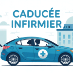 image caducée infirmier voiture pare-brise