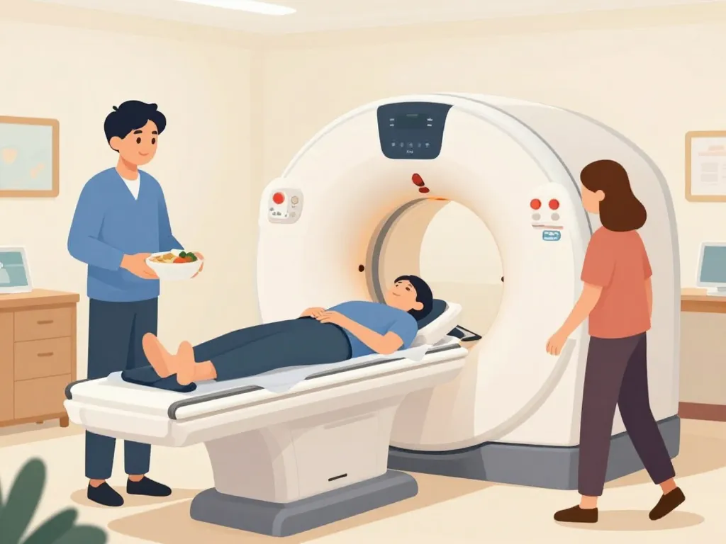 illustration étapes coloscopie virtuelle patient scanner
