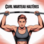 illustration curl marteau haltères prise neutre bras puissants