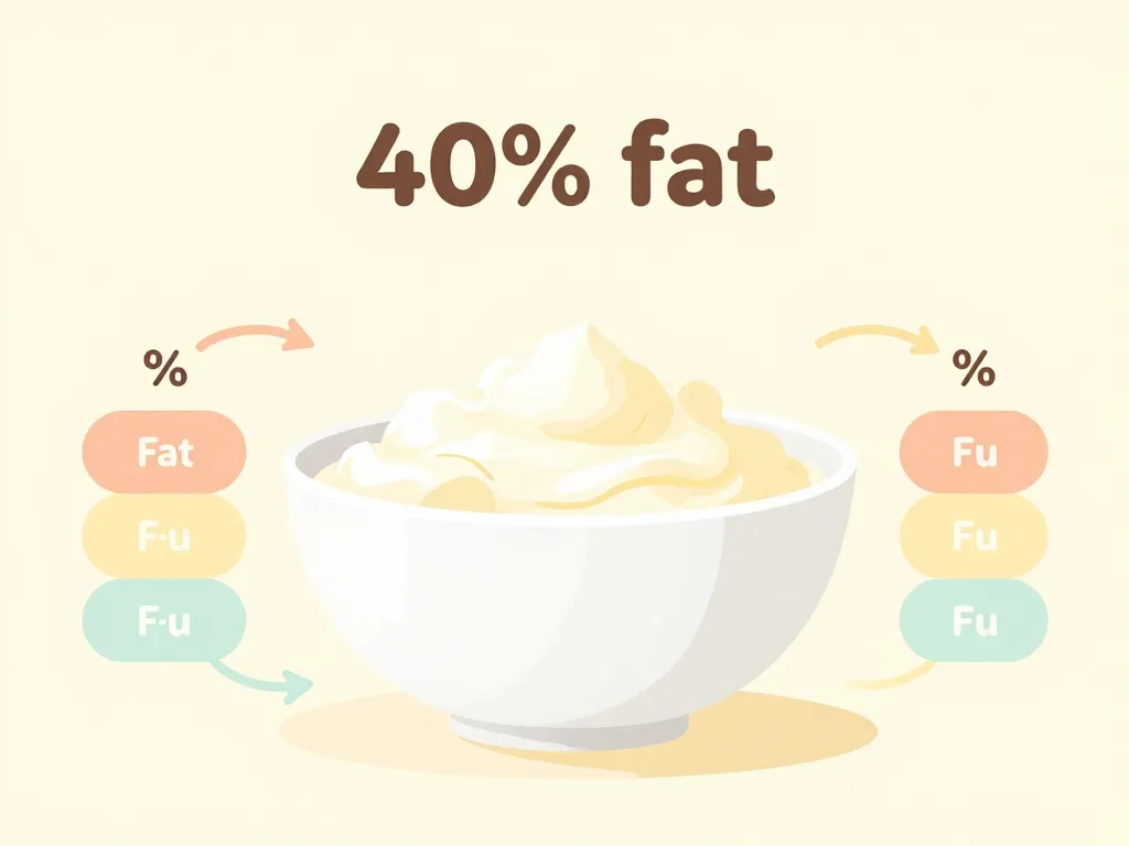Schéma comparatif fromage blanc 40 matiere grasse concept composition