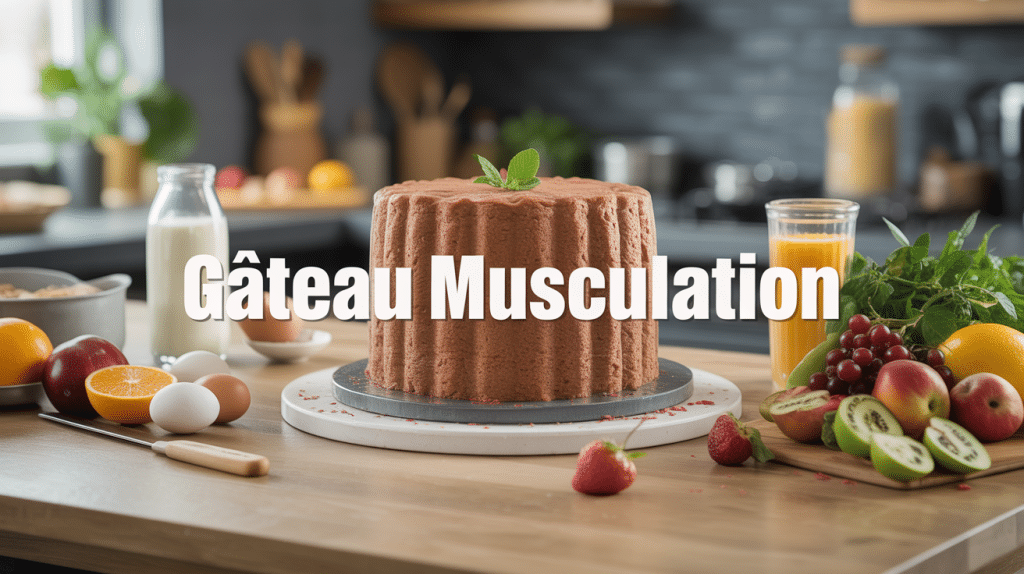gateau musculation entouré ingredient whey avoine oeufs fruits