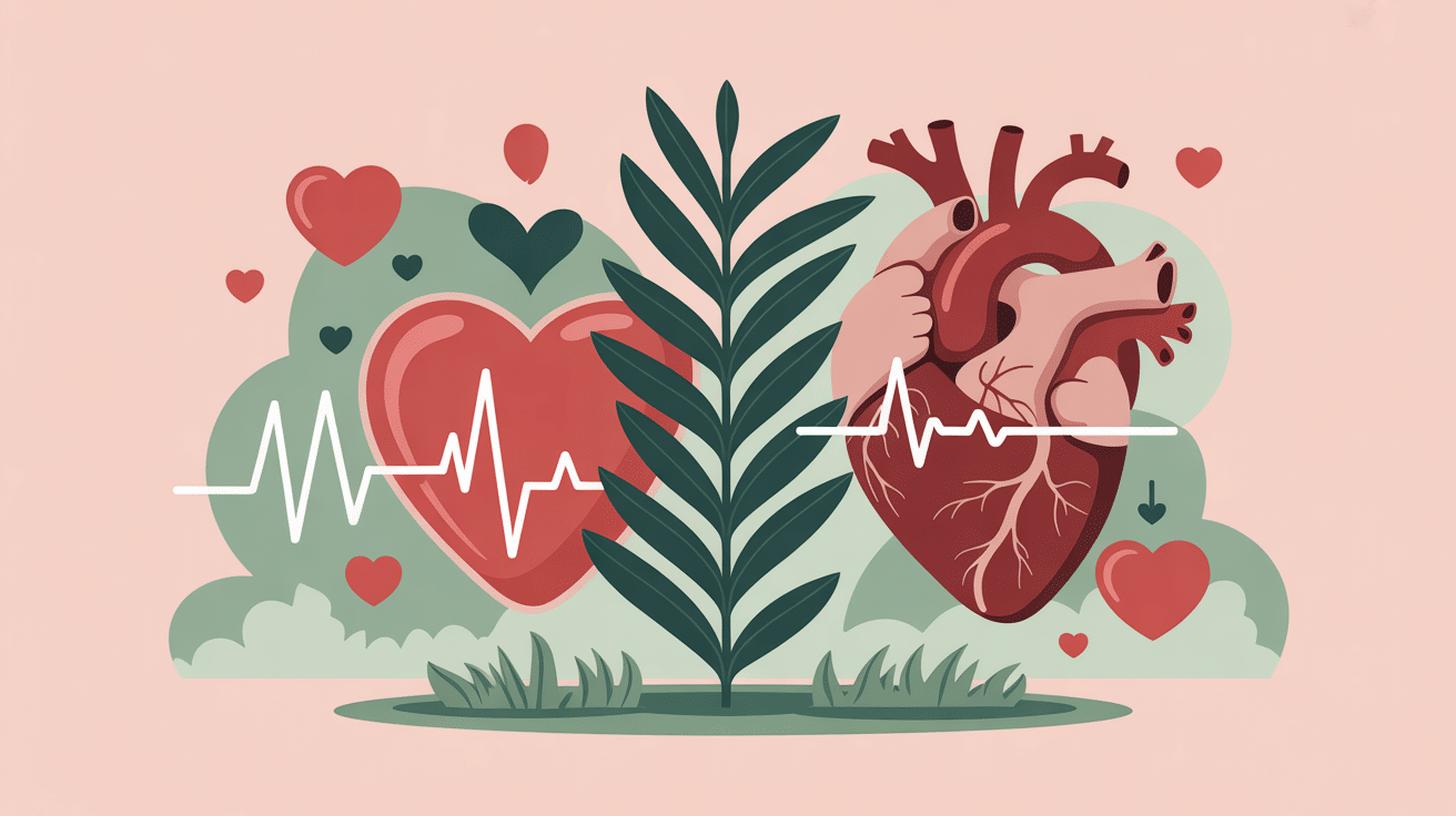 griffonia et rythme cardiaque illustration plante et cœur