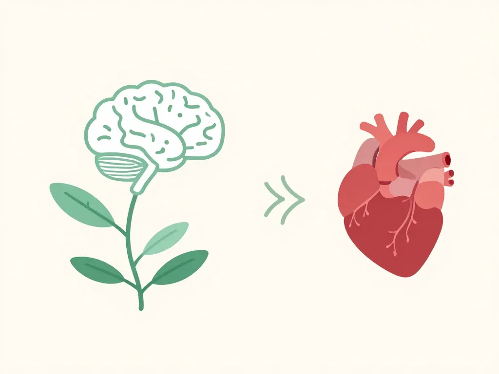 griffonia et rythme cardiaque schéma interaction plante cerveau cœur