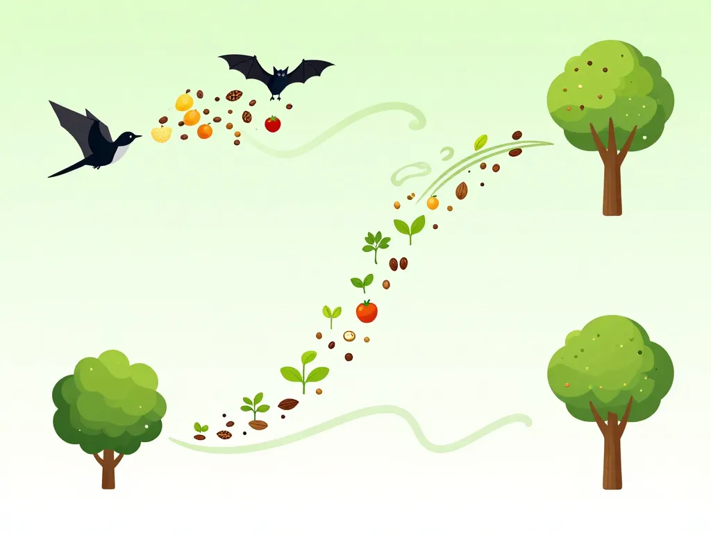 Effet écologique des animaux dont le regime alimentaire est constitue de fruit et dispersion des graines