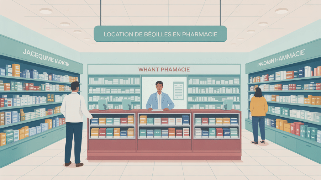 location béquille pharmacie sans ordonnance présentoir