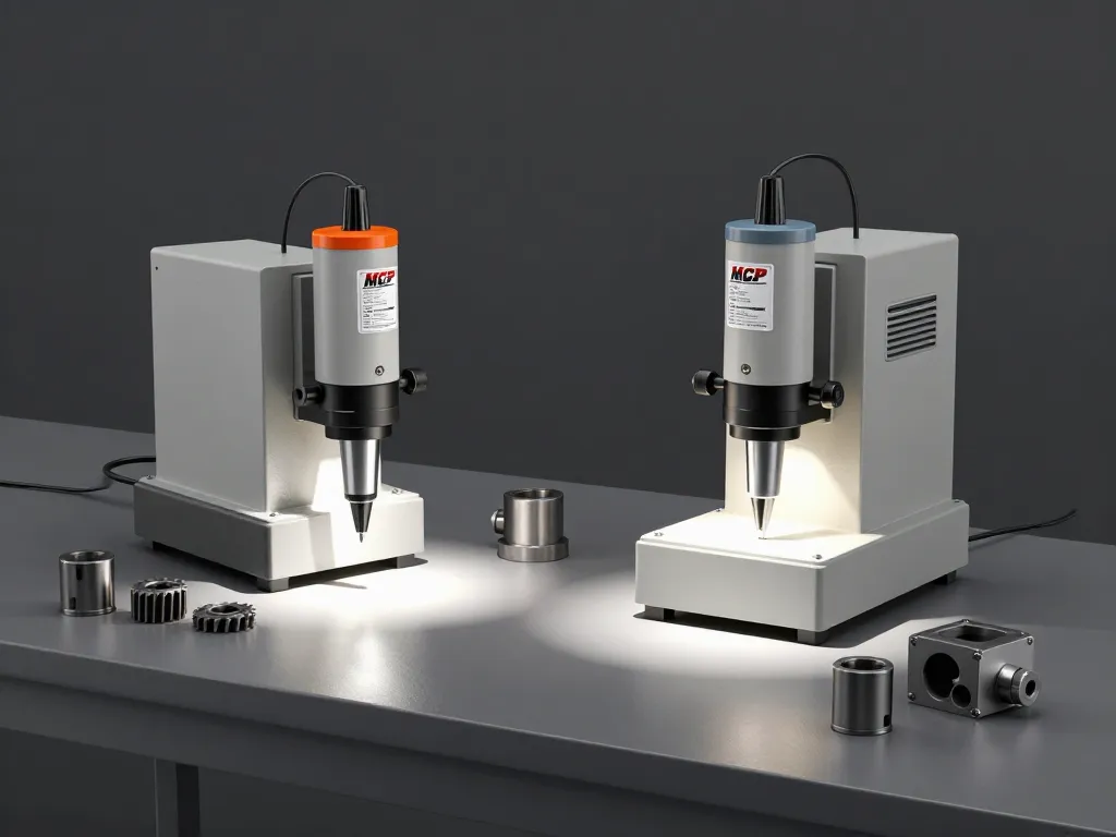 scène avec machine a frapper mcp portable et de table