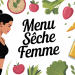 illustration menu seche femme nutrition saine