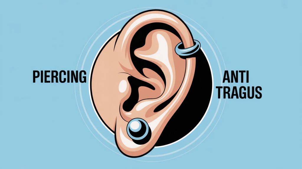 illustration piercing anti tragus emplacement
