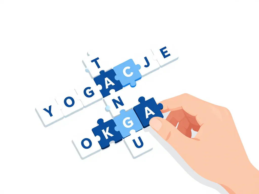 illustration logique croisement mots fleches yoga