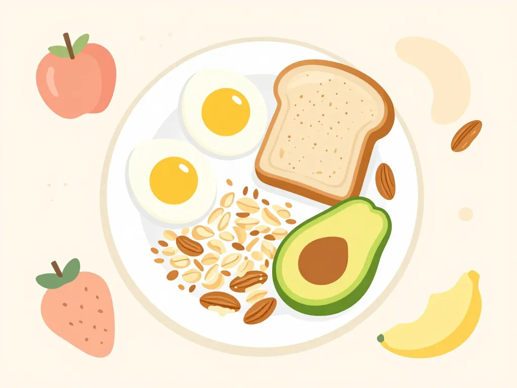 schéma conceptuel petit déjeuner idéal protéines glucides graisses fruits