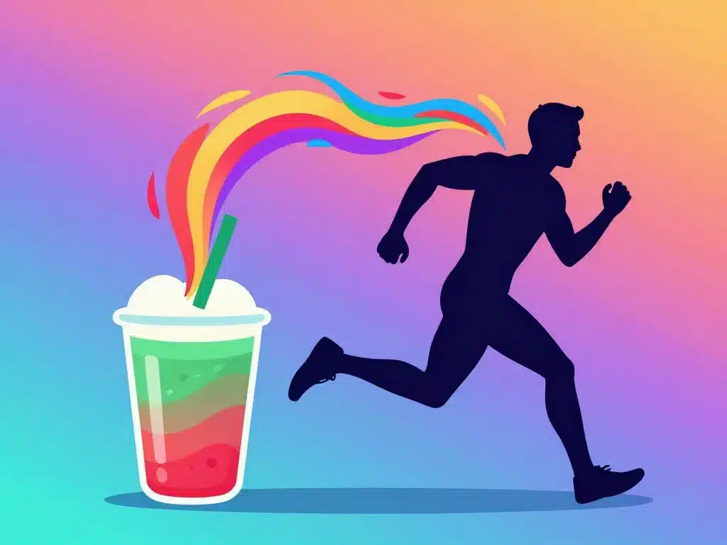 athlète énergisé par smoothie sportif