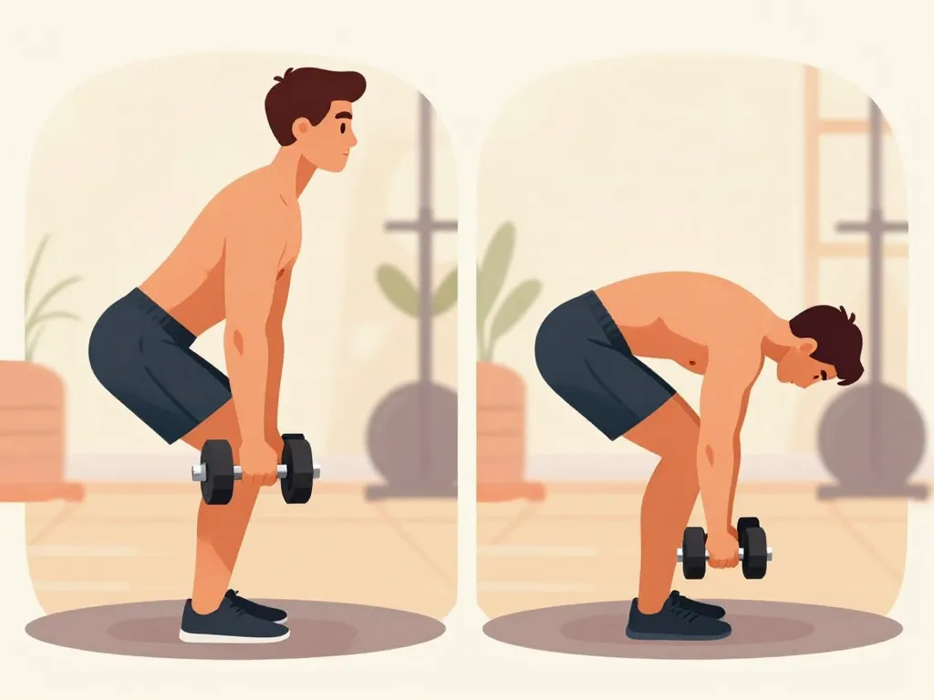 souleve de terre jambes tendues avec halteres erreurs posture dos