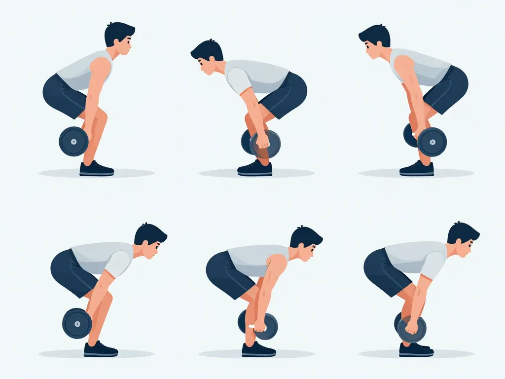 souleve de terre jambes tendues avec halteres mouvement et position