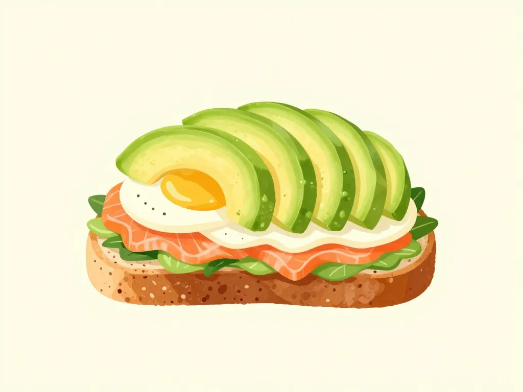 tartine avocat healthy concept proportions pain avocat protéines légumes