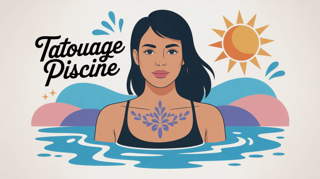 Illustration précautions tatouage piscine moderne