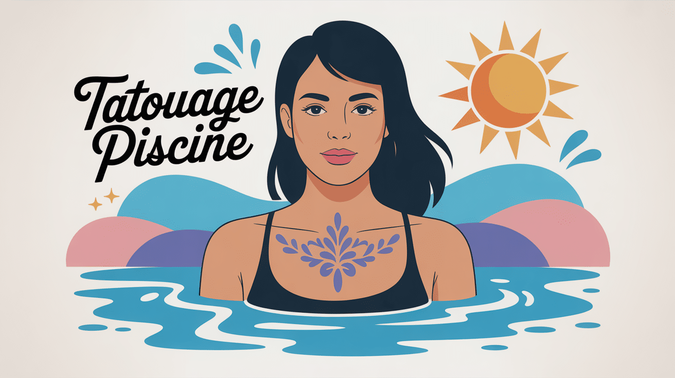 Illustration précautions tatouage piscine moderne