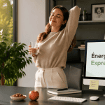 comment avoir de l energie rapidement femme bureau verre eau