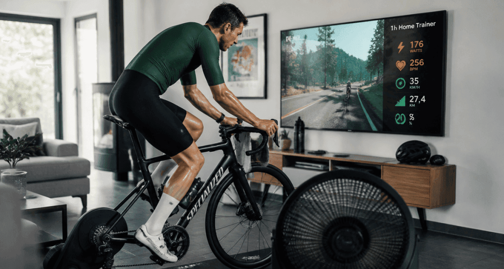 1h de home trainer par jour cycliste salon