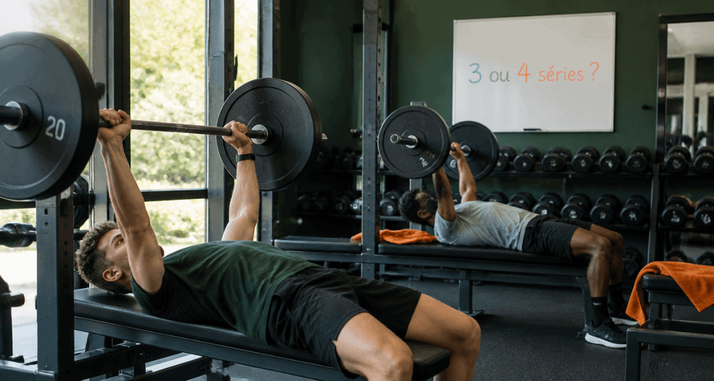 3 ou 4 series muscu athlètes développé couché