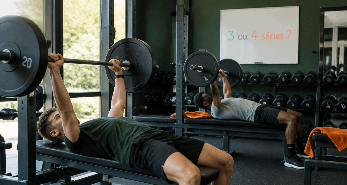 3 ou 4 series muscu athlètes développé couché