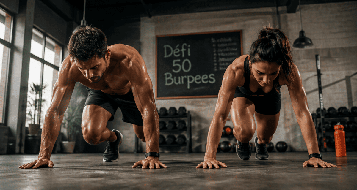 50 burpees par jour avant apres homme femme salle de sport
