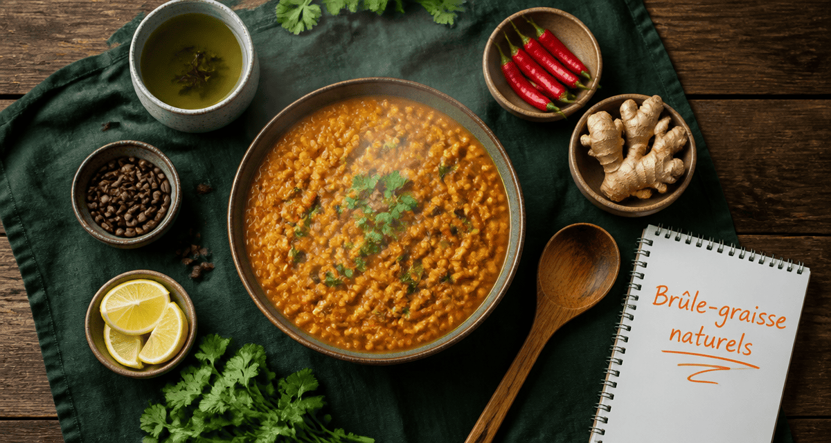 aliments brûle graisse bol curry lentilles citron gingembre