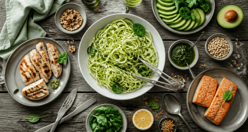 assortiment aliments pauvre en glucide