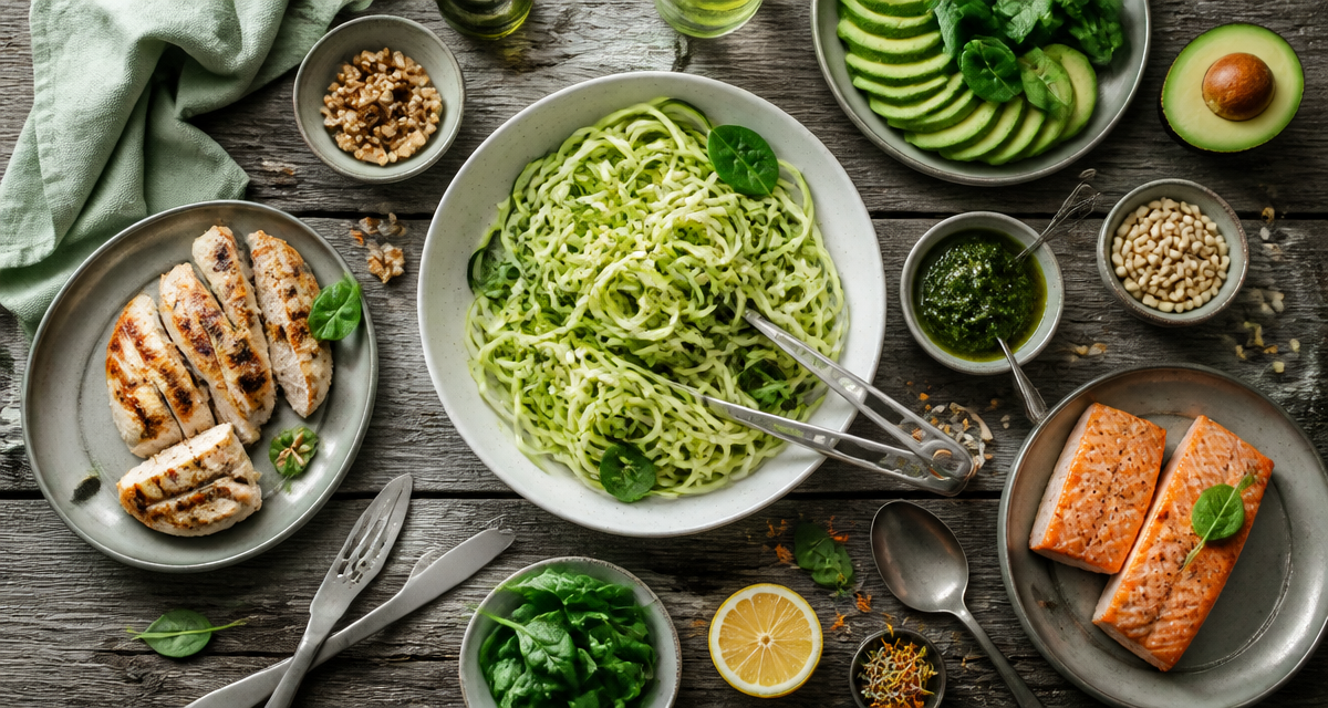 assortiment aliments pauvre en glucide