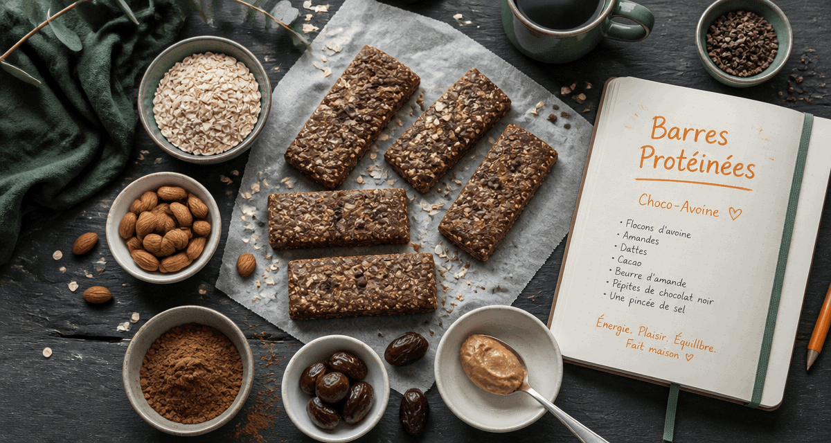 barres de cereales proteinees choco avoine sur table