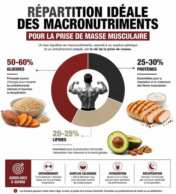 Répartition des macronutriments pour une prise de masse musculaire efficace