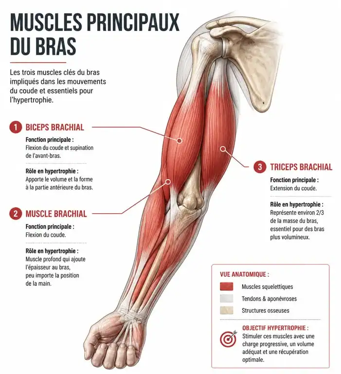 Anatomie des muscles du bras pour avoir des gros bras