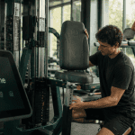 Machines de salle de sport modernes et utilisateurs