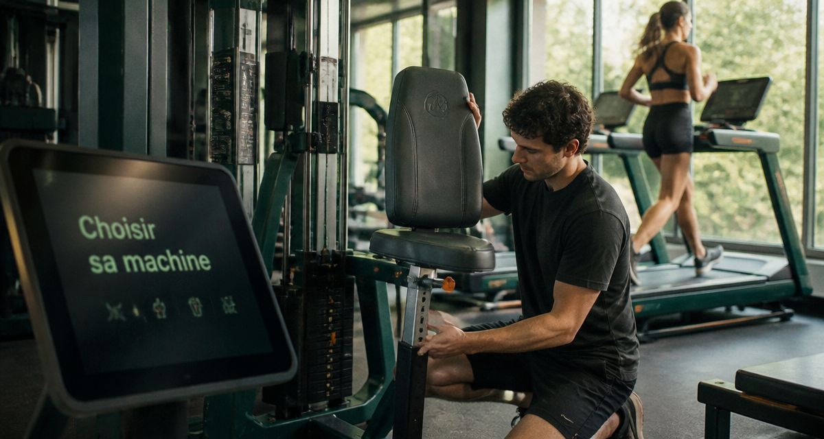 Machines de salle de sport modernes et utilisateurs