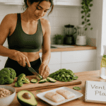 maigrir du ventre alimentation femme prépare repas sain légumes