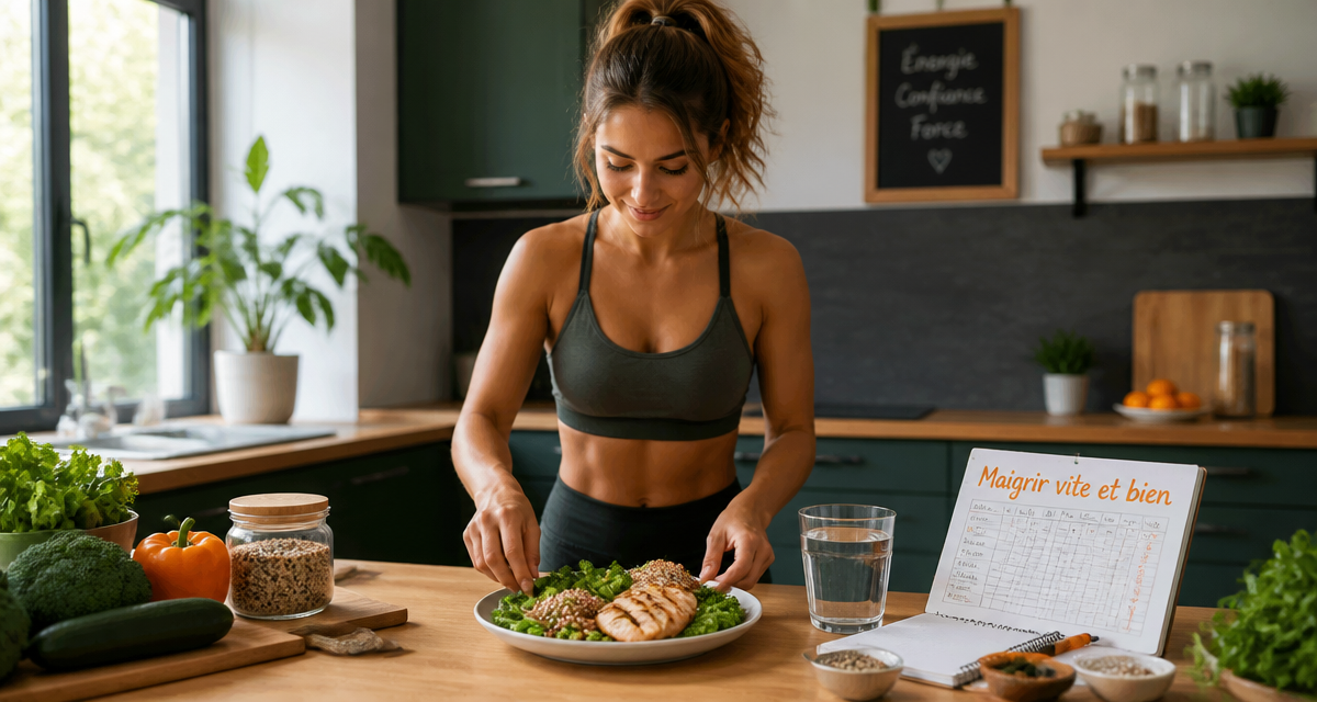 Maigrir vite et bien, assiette saine et carnet nutritionnel