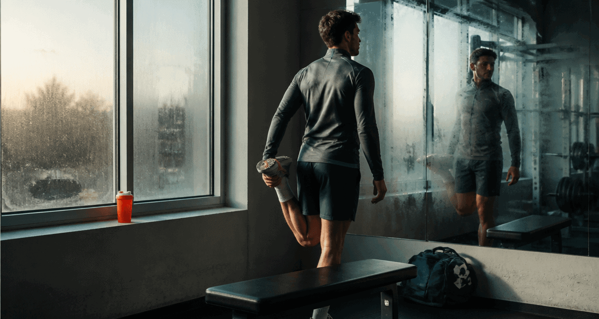 musculation le matin athlète s'étire