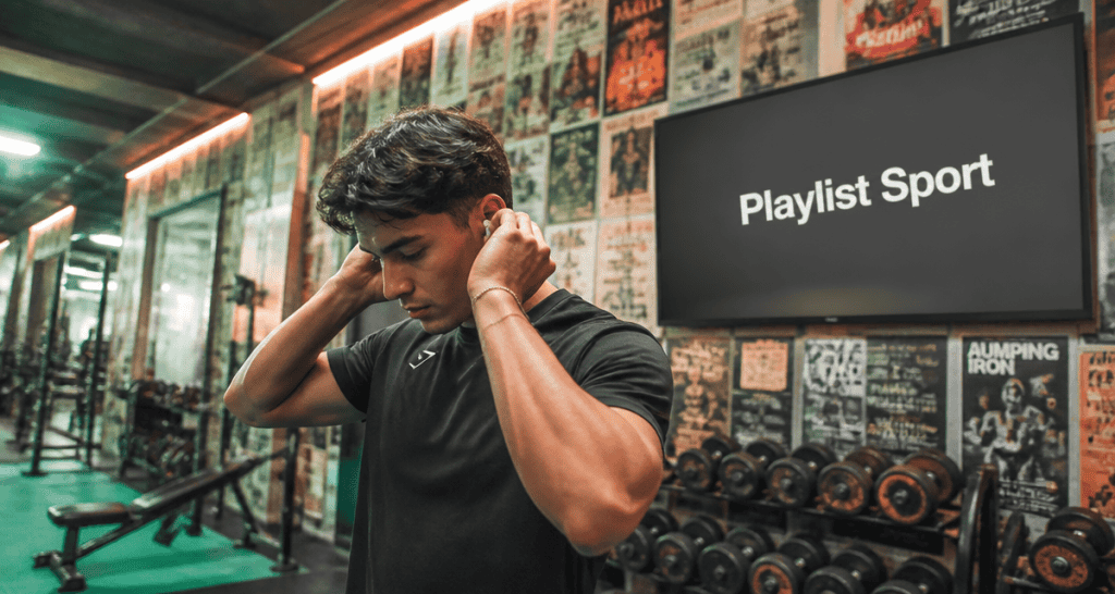 musique de salle de sport jeune sportif écouteurs