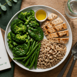 plan alimentaire pour perte de poids assiette 30-30-30 légumes poulet quinoa