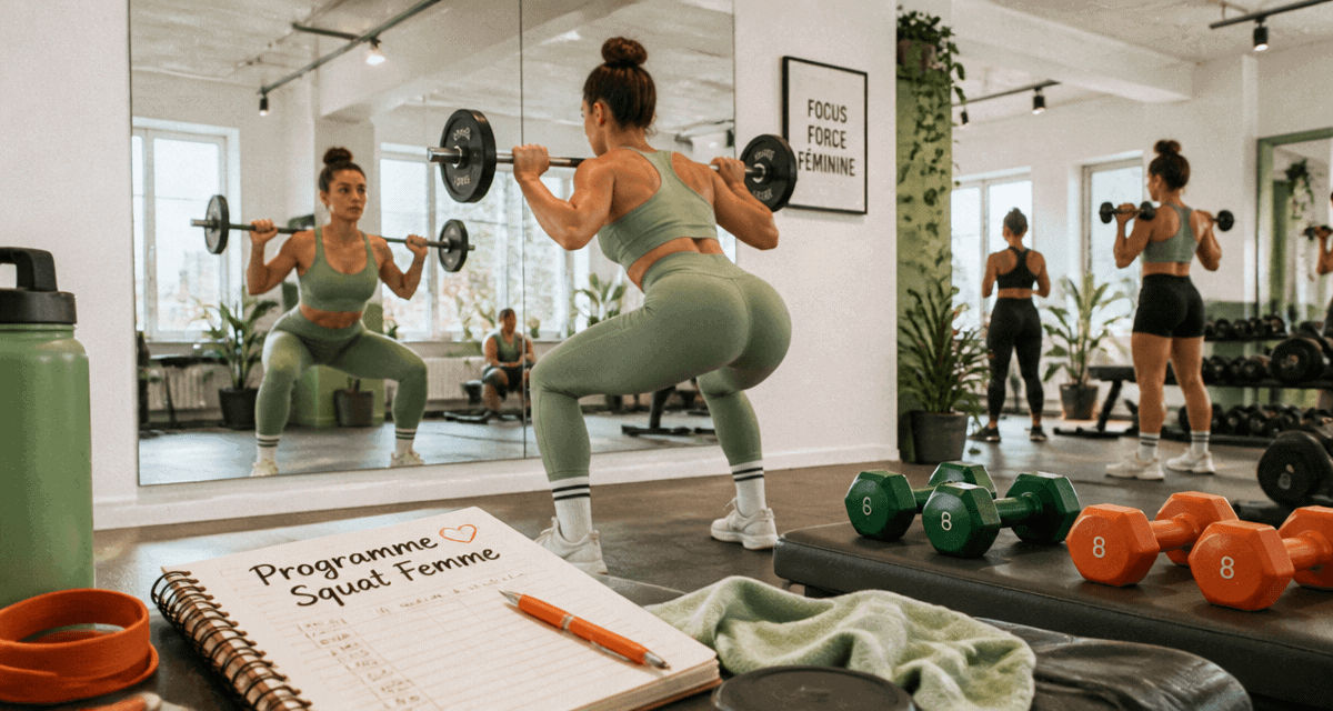 programme squat femme exercice miroir