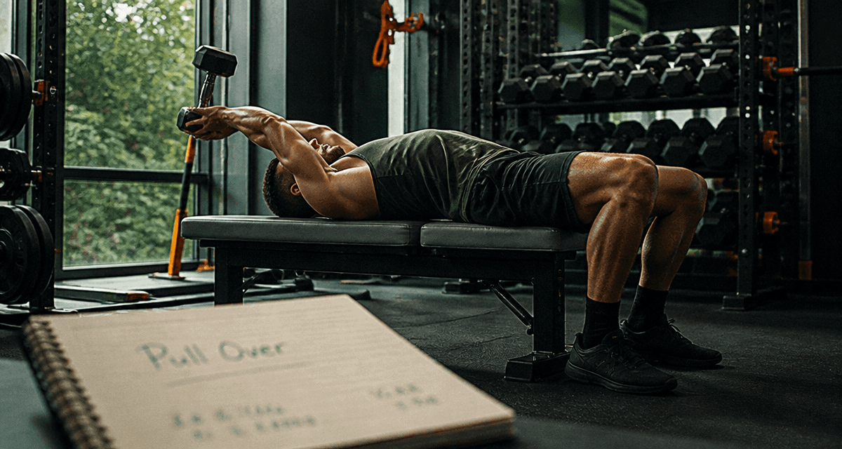 pull over exercice athlète haltère salle musculation