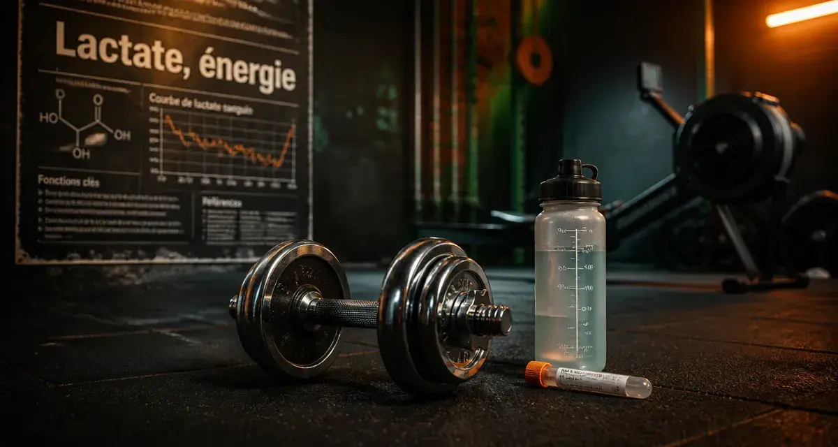 Acide lactique et sport : haltère et gourde après l’entraînement