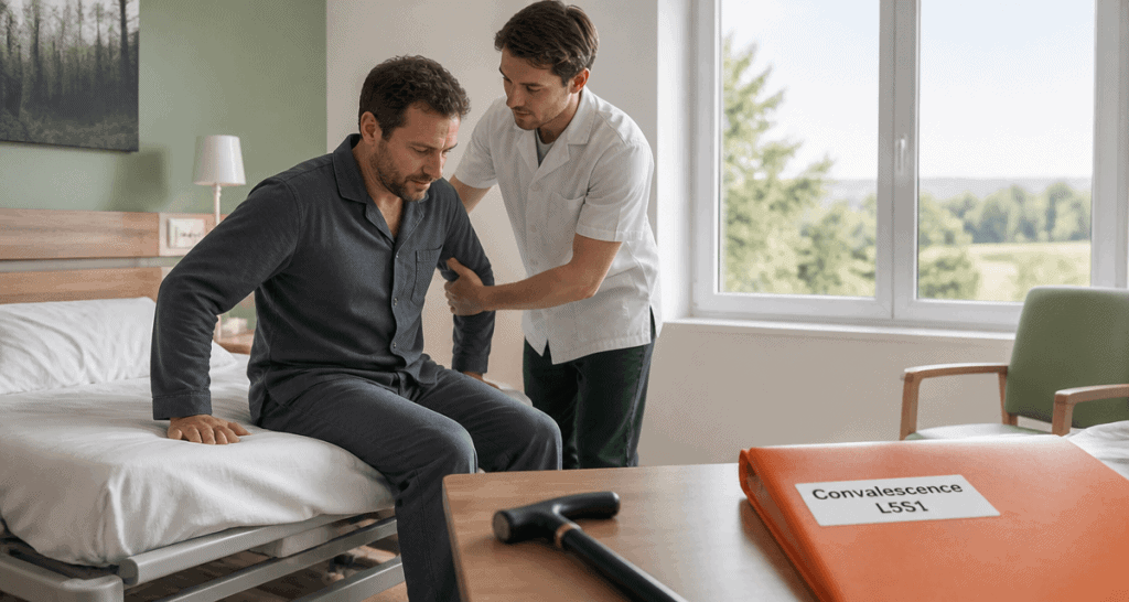 arthrodèse lombaire l5s1 convalescence patient kinésithérapeute