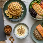 comment manger 150 g de protéine par jour, assiettes variées