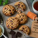 Cookies maison calorie avec chocolat et ingrédients sains