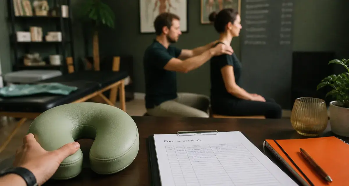 Entorse cervicale temps de guérison : coussin de soutien cervical en kinésithérapie