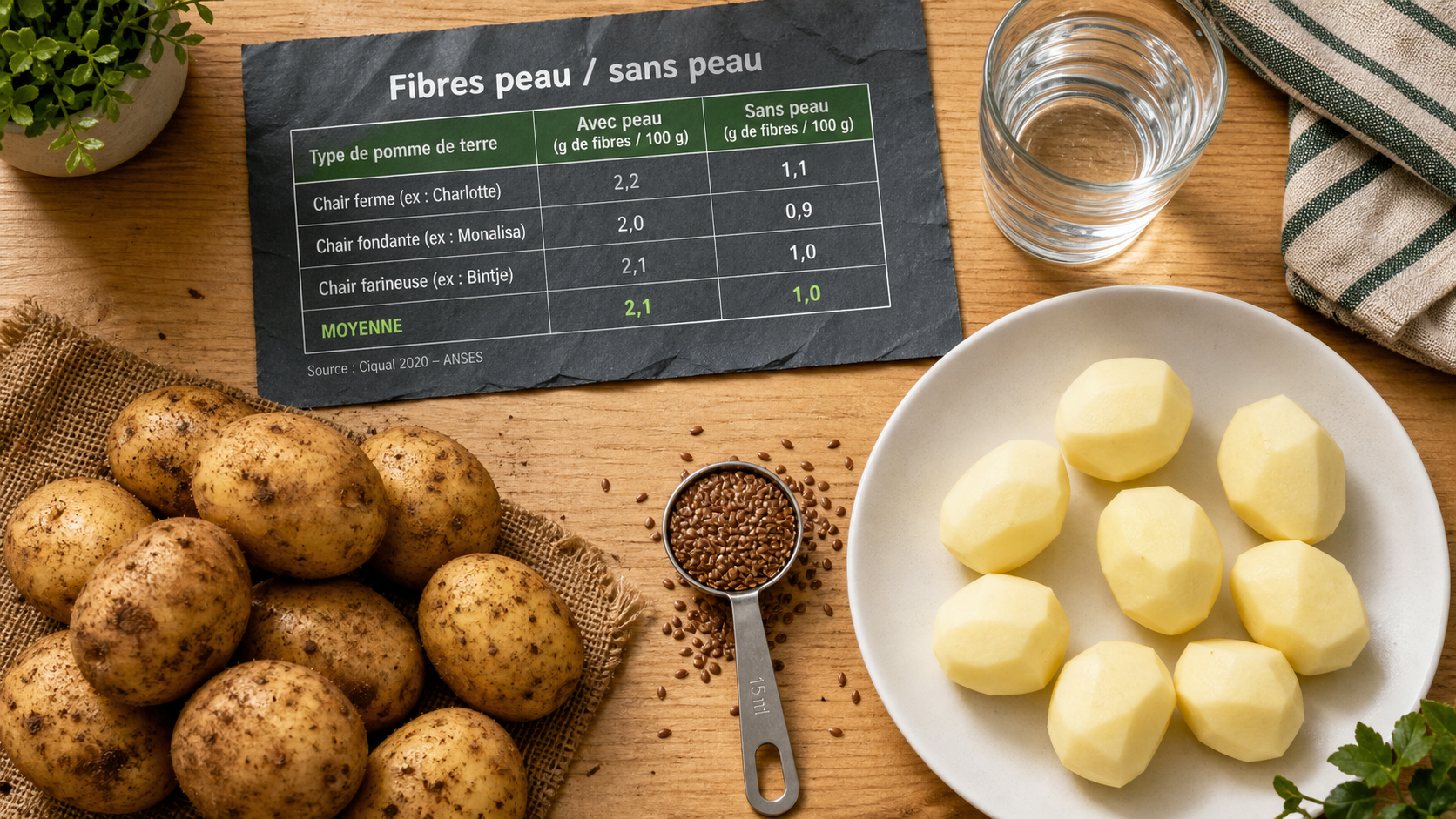 Fibre dans les pommes de terre : peau pour doubler l’apport, avec et sans peau