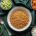 les bienfaits des pois chiches en bol avec légumes méditerranéens